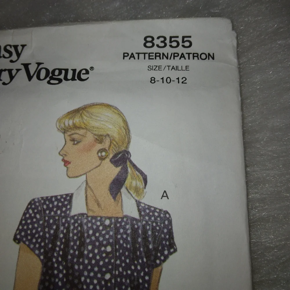 VOGUE 8355 Sz 8-12 Very Easy Vogue blouse